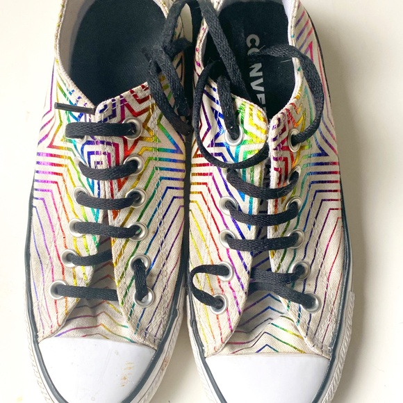 Converse metallic rainbow star Women's size 7.5 - Picture 1 of 5